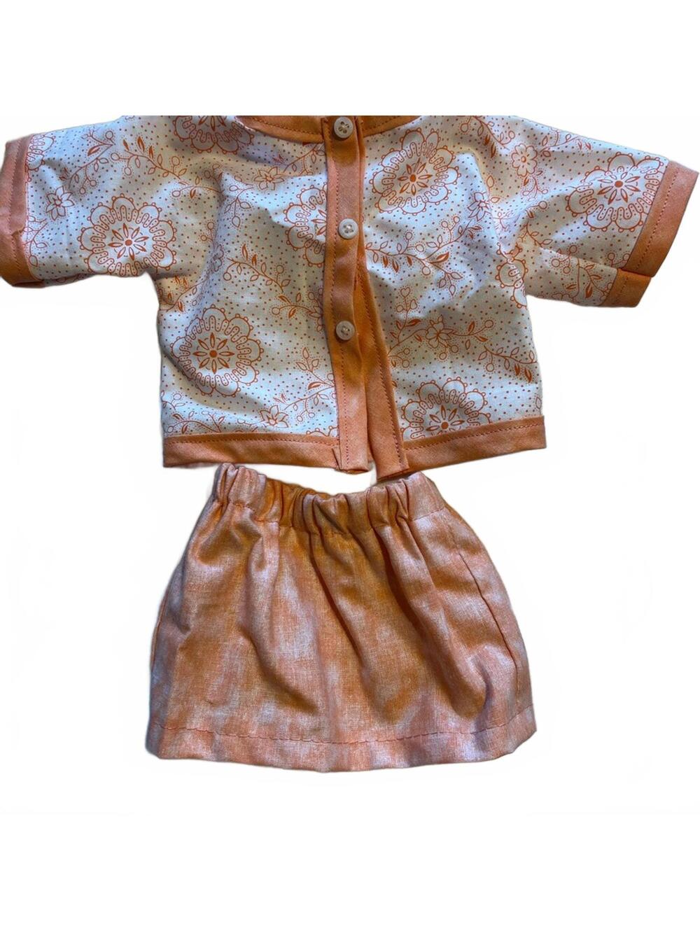 Orange Floral Outfit for 18” doll